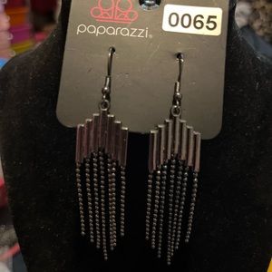 Paparazzi Fashion earrings in black, charcoal blue, turquoise, blue rhinestones